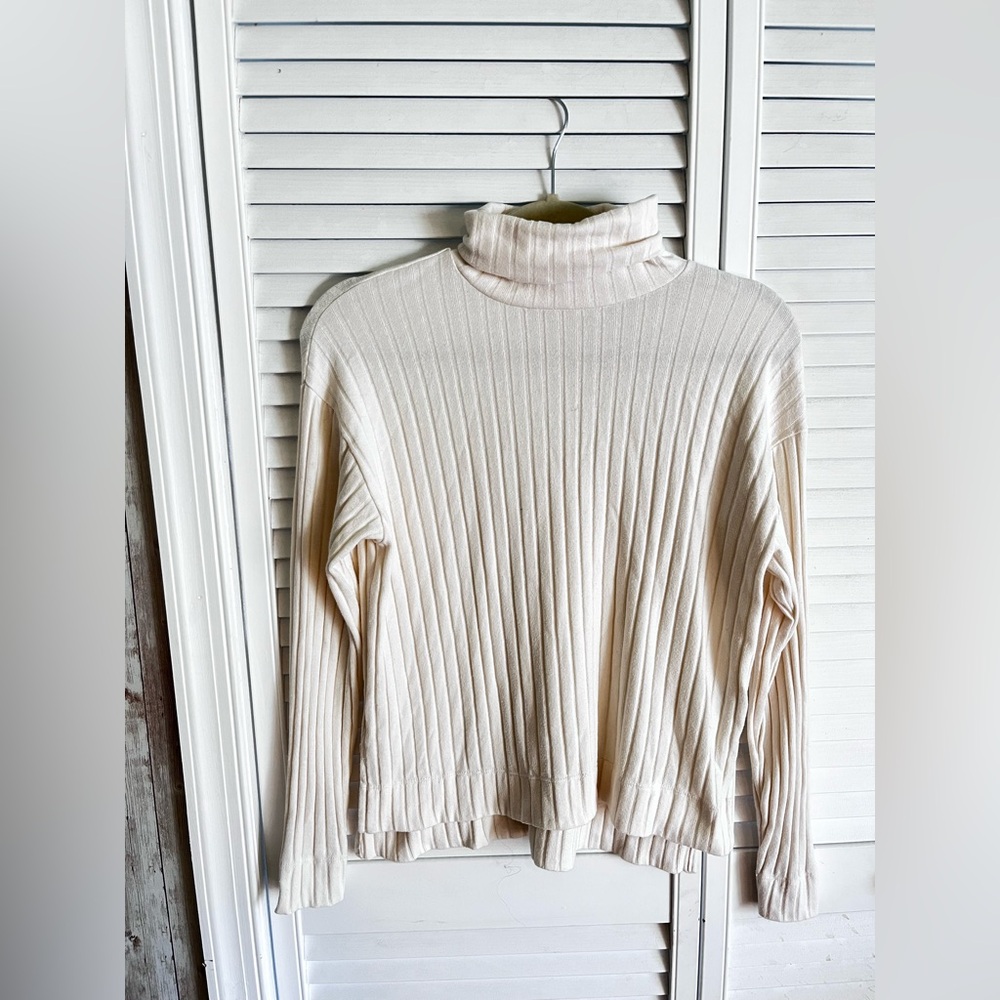 Madewell Off-White Ribbed Knit Top